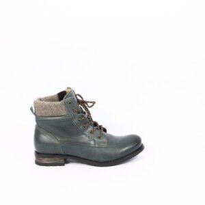 Taos Cutie Boots sz 11 Women Green Leather Bootie Lace Up Hiker EU 42